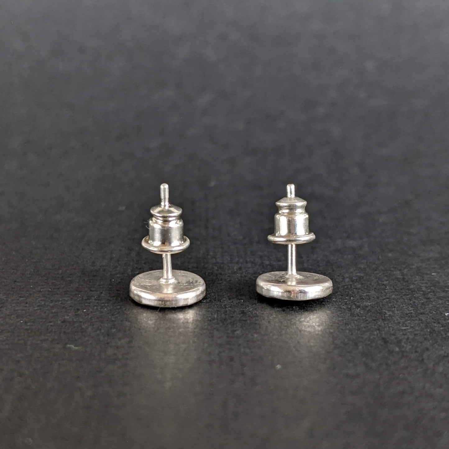 Sterling Silver Dark Green Circuit Board Stud Earrings