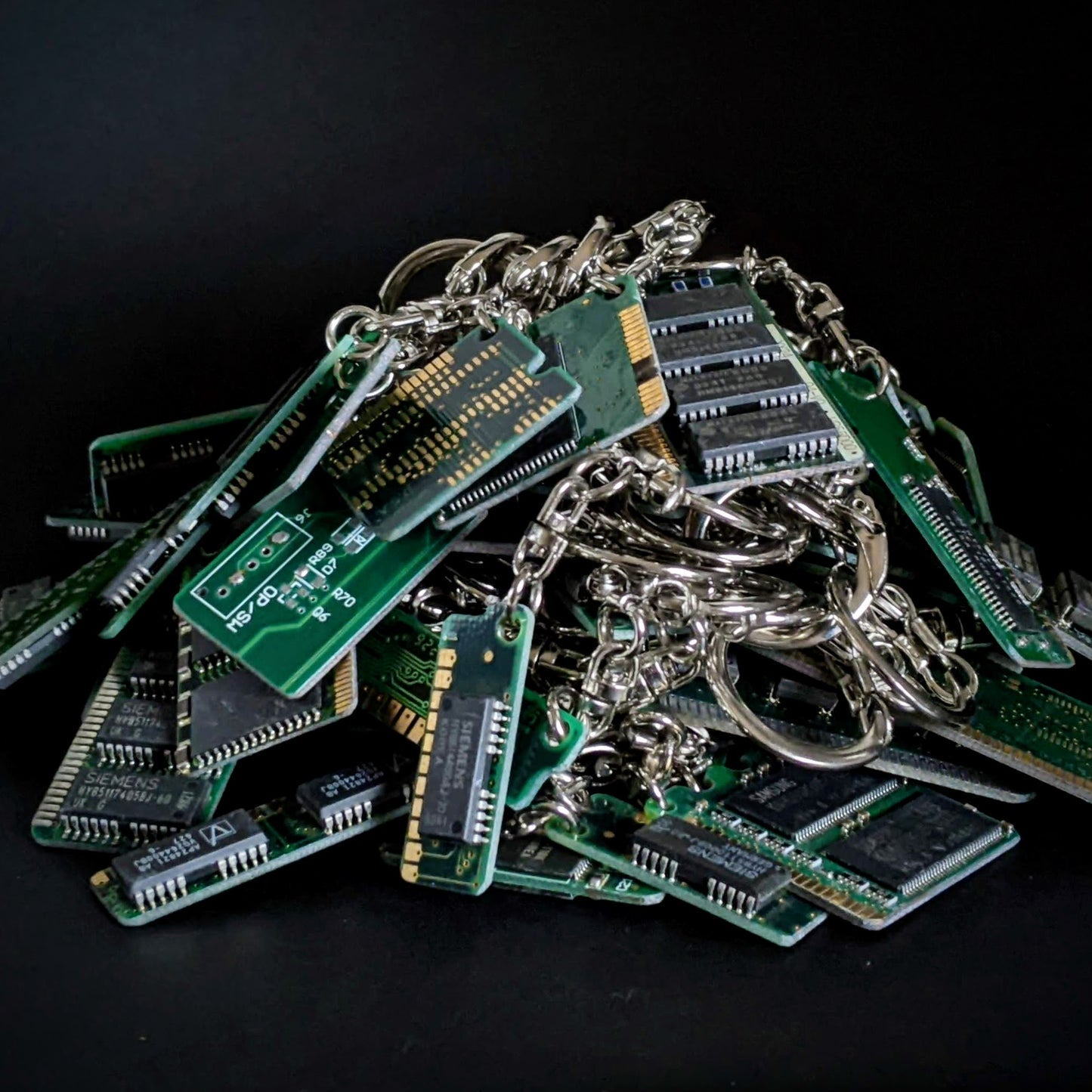 Dark Green Circuit Board Keyring
