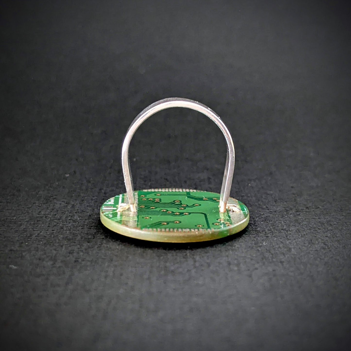 Sterling Silver Dark Green Circuit Board Ring